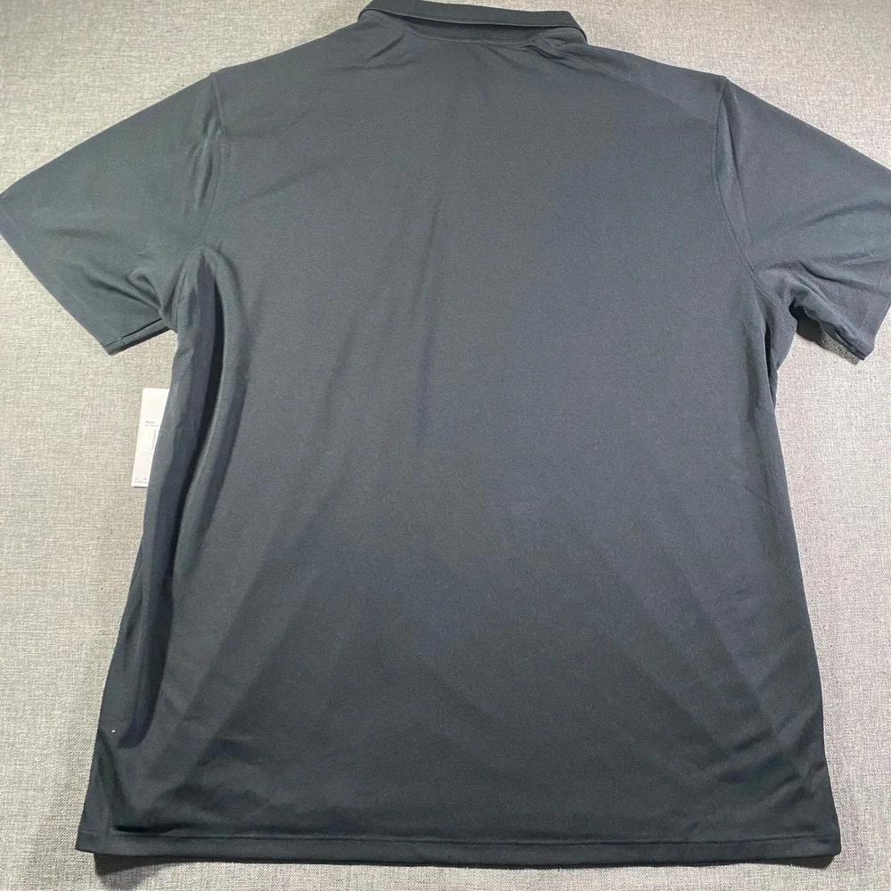 NWT Nike Golf Polo Shirt Mens 2XL Black Wicking Stretch Short Sleeve Performance